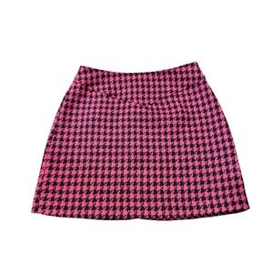 Piombo Pink & Black Houndstooth Mini Skirt Size EUR 40 / US 8